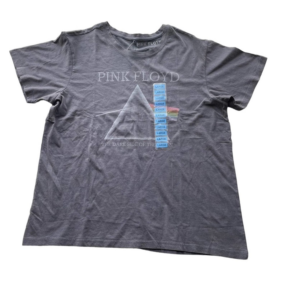 PINK FLOYD Band Concert Tee Shirt Gray Large The Dark Side of the Moon Retro